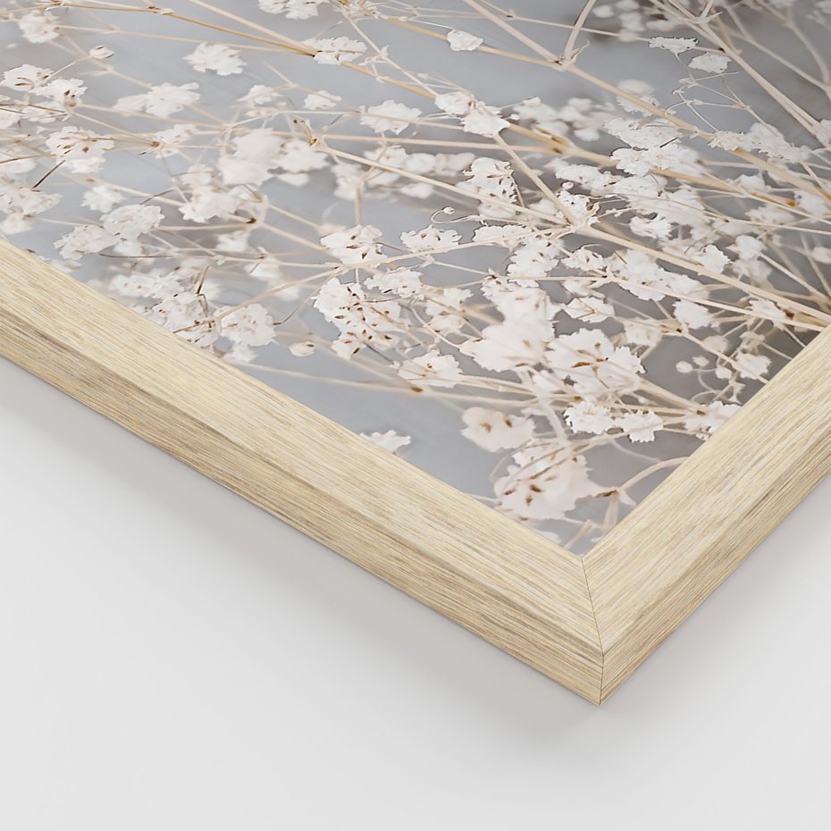 Zestaw obrazy w ramie 40x50 galeria - Kawa, typografia, kwiaty - rama drewno