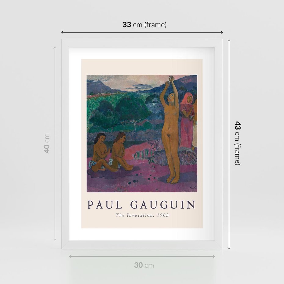 Plakat w ramie 30x40 - Reprodukcja Gauguina: Sztuka Egzotyczna na Plakacie - paul gauguin, plakat - rama biała