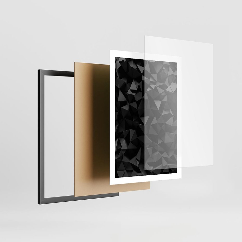 Plakat w ramie 50x70 - Geometryczna nowoczesność - geometryczne, nowoczesne - rama czarna