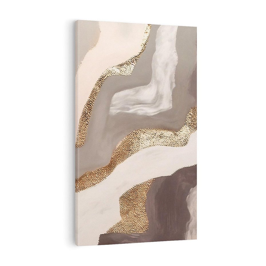 Obraz na płótnie 50x70 - Płynne Fale - abstrakcja, neutralne kolory