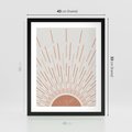 Plakat w ramie 40x50 - Słońce w Stylu Boho - słońce, grafika boho - rama czarna