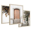 Zestaw obrazy w ramie 30x40 galeria - Stare, drzwi, Włochy, uliczka - rama drewno