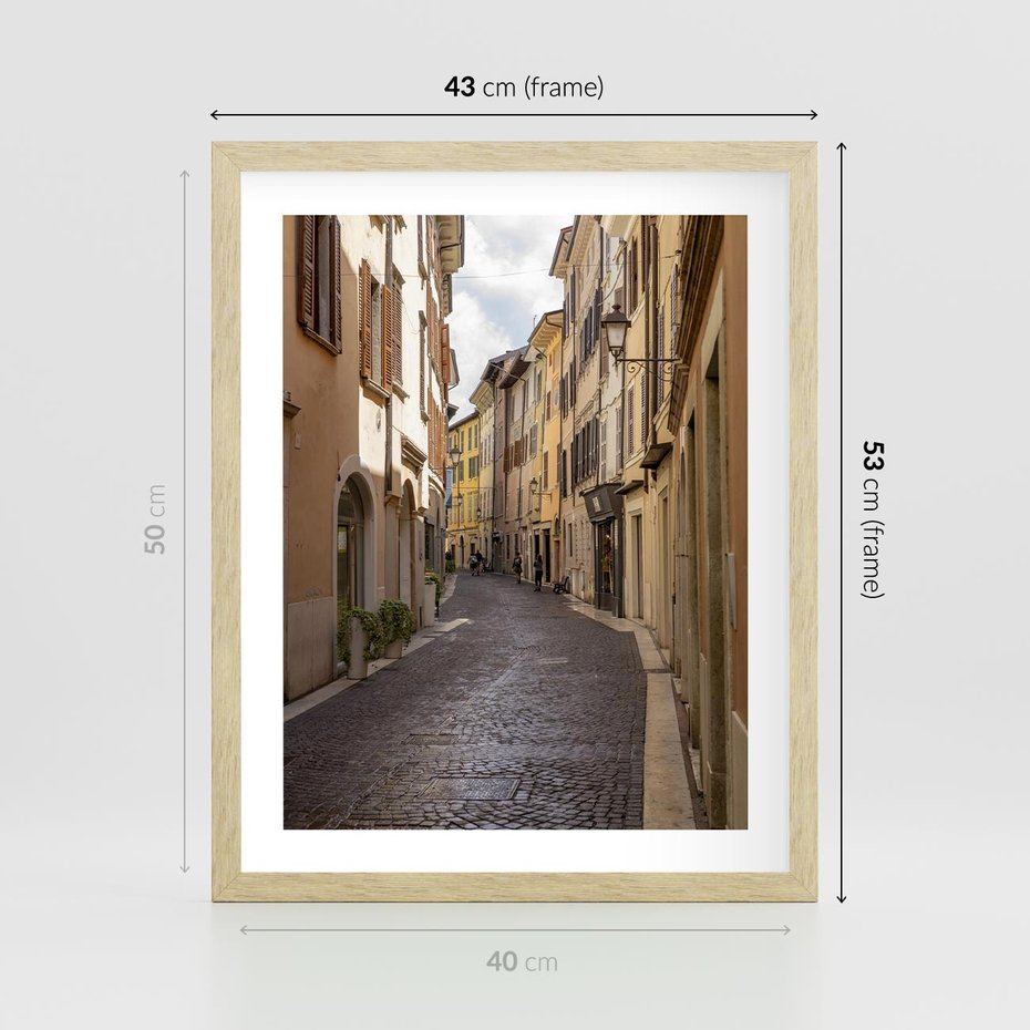 Plakat w ramie 40x50 - Magiczne widoki - uliczka, perspektywa - rama drewno