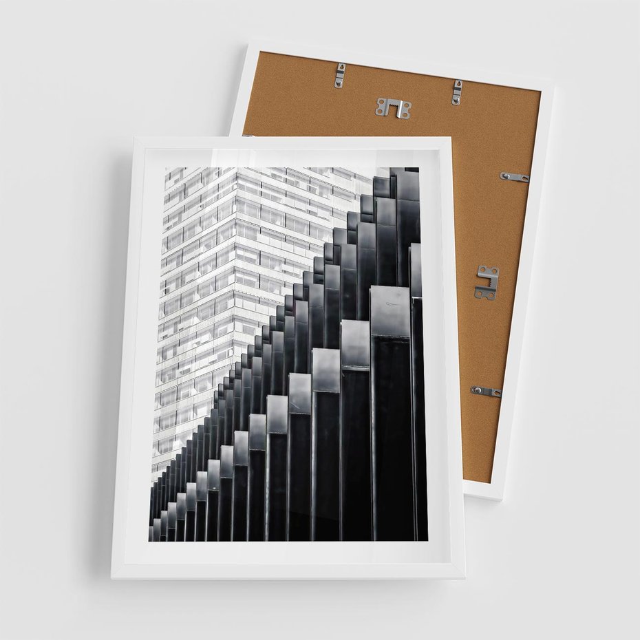 Plakat w ramie 50x70 - Architektura Stopniowa - architektura, budynki - rama biała