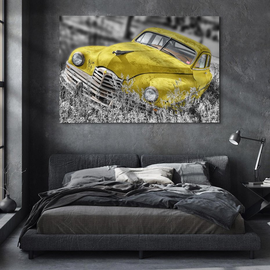 Obraz na płótnie 70x50 - Retro Auto: Wspomnienie Minionych Czasów - samochód, auto