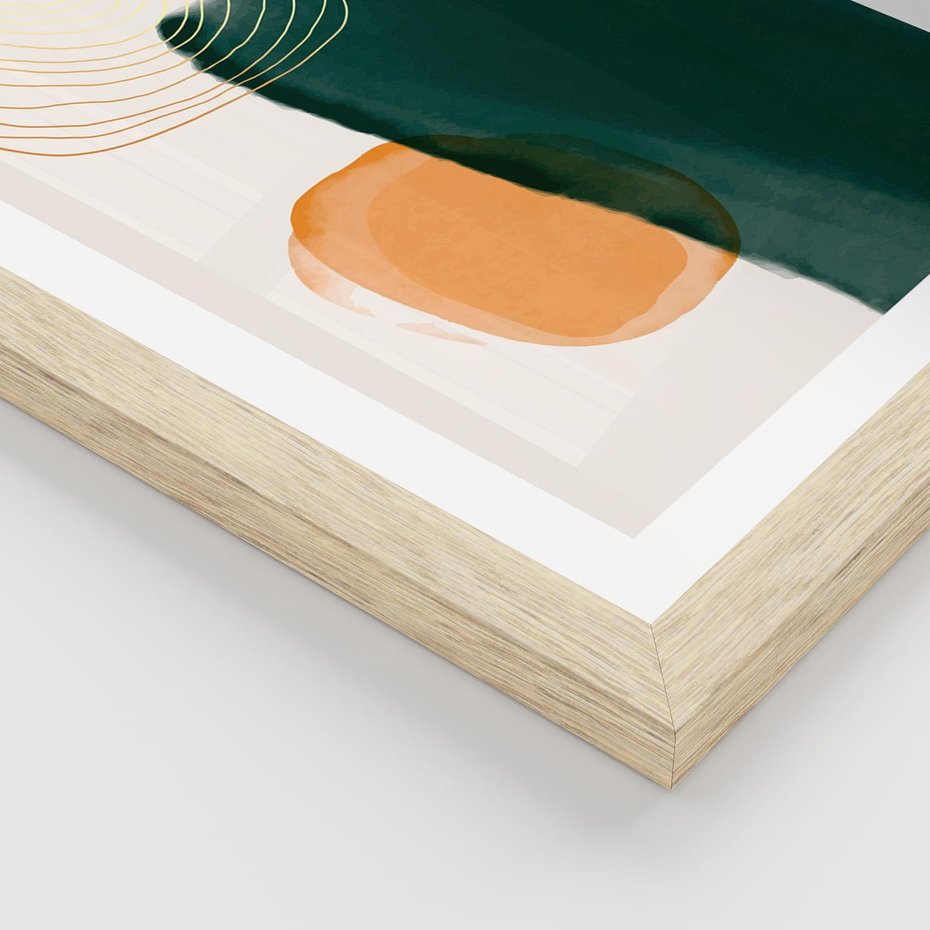 Plakat w ramie 30x40 - Modernistyczne Spektrum - abstrakcyjna granatowa plama, akwarela - rama drewno