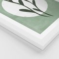 Plakat w ramie 40x50 - Kształty Zielonego Ukojenia - zielony plakat, roślinne motywy - rama biała