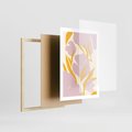 Plakat w ramie 50x70 - Migocące Wibracje - abstrakcyjne kwiaty, pastelowe kolory - rama drewno