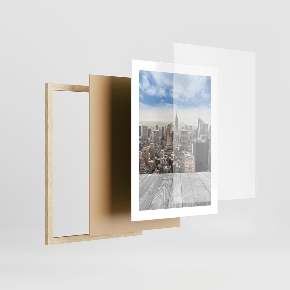 Plakat w ramie 30x40 - Nowojorska energia miejsca - Nowy Jork, miasto - rama drewno