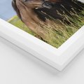 Plakat w ramie 30x40 - Siła i piękno natury - koń, łąka - rama biała
