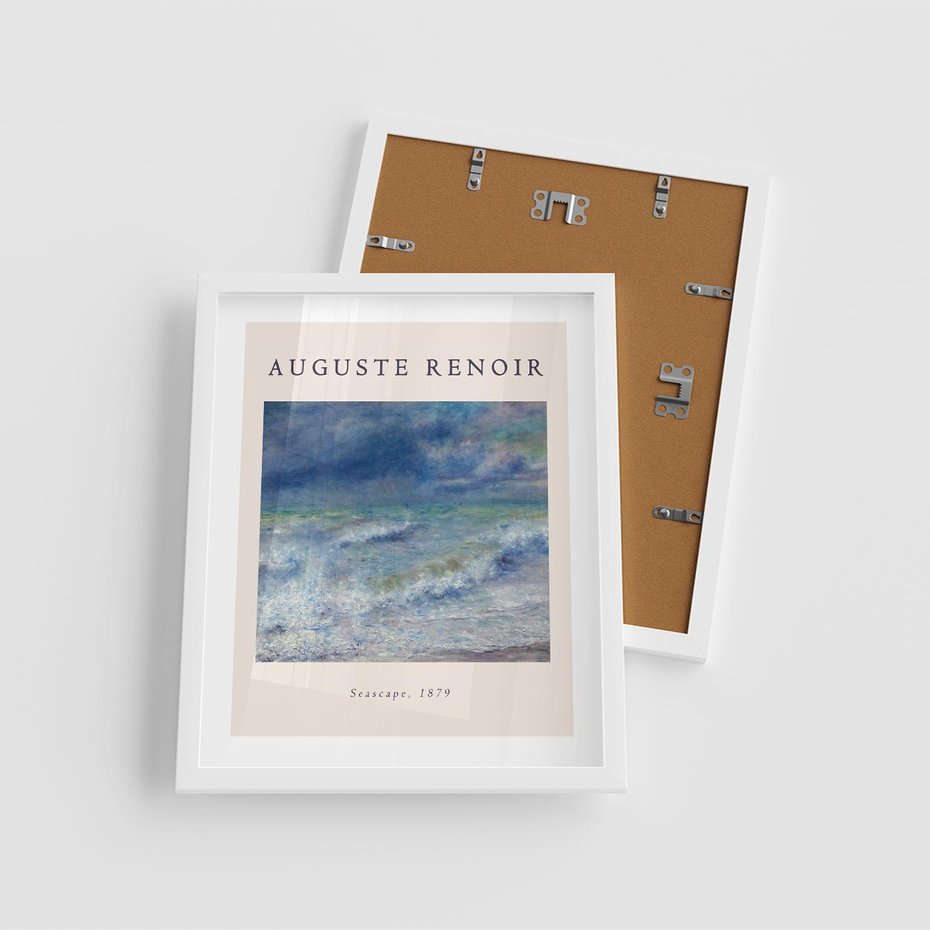 Plakat w ramie 40x50 - Auguste Renoir: Plakat z Pięknem Morza - auguste renoir, reprodukcja - rama biała