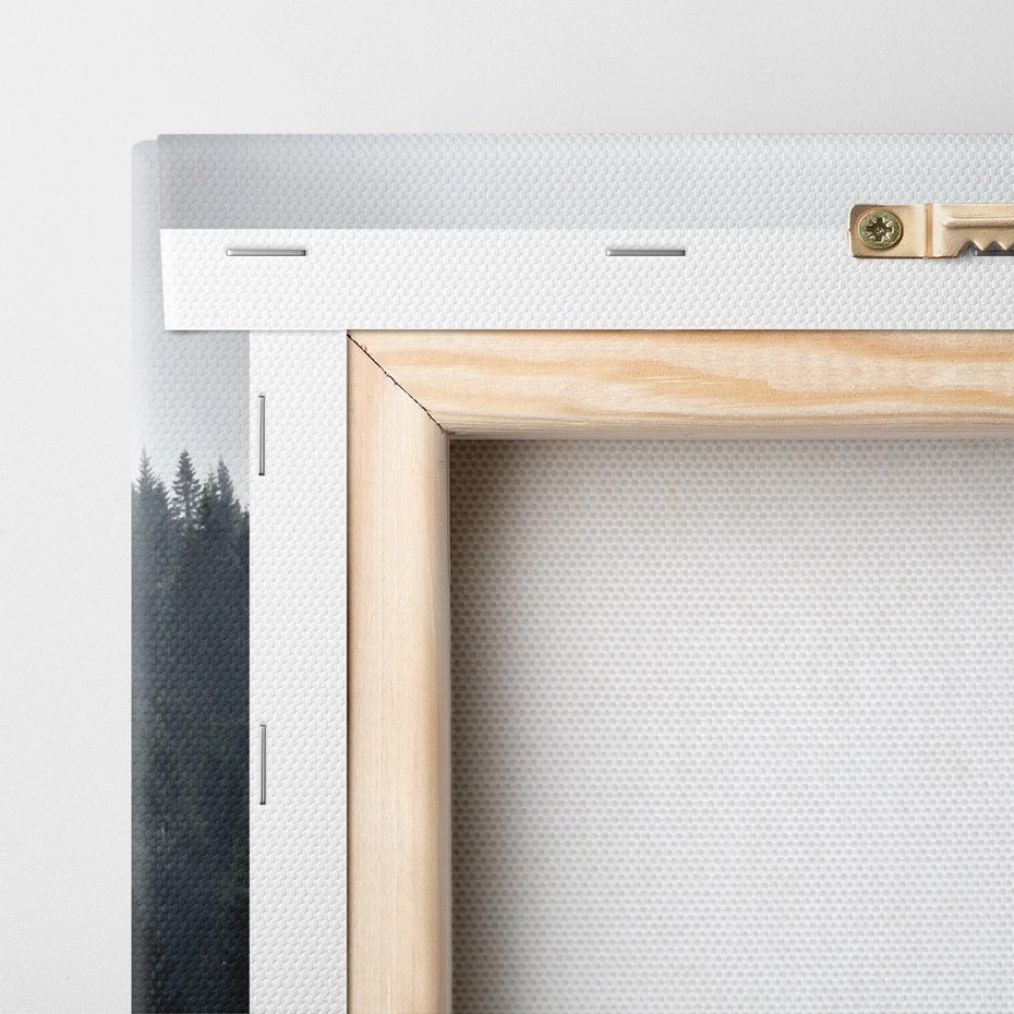 Obraz na płótnie 150x50 - Las w górach: mistyczna mgła - las, góry