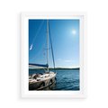 Plakat w ramie 50x70 - Wolność na Horyzoncie - żaglowiec, morze - rama biała