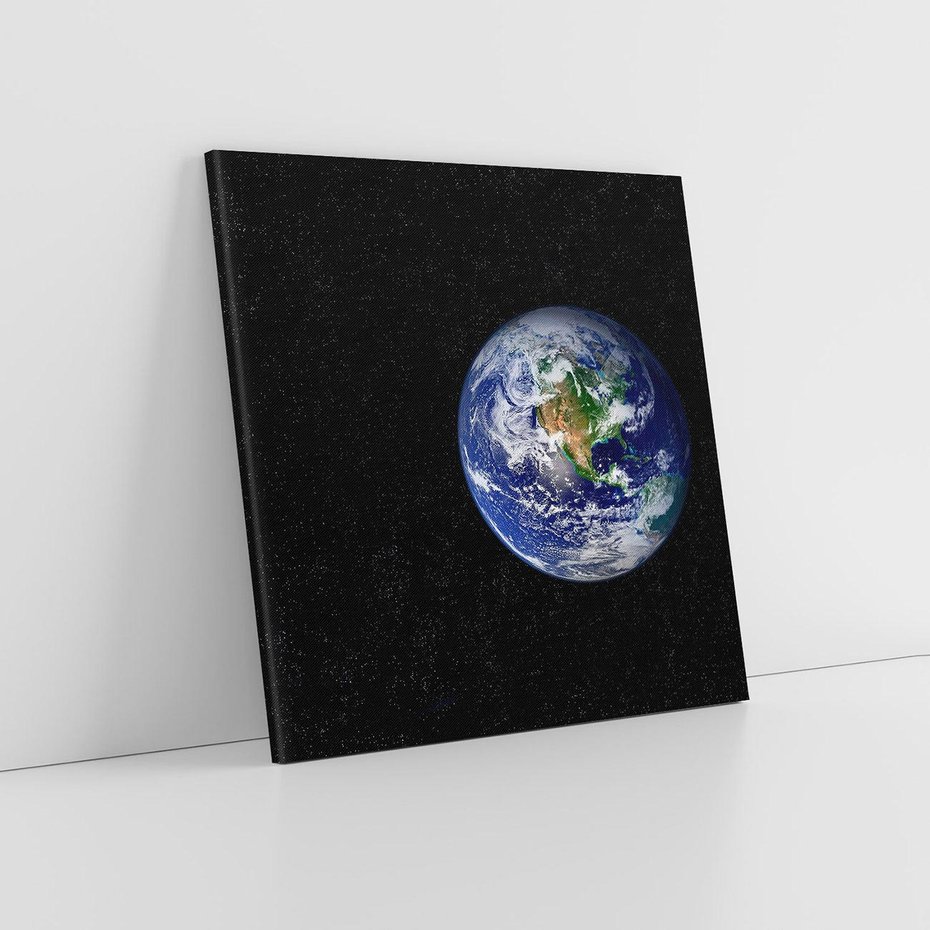 Obraz na płótnie 80x80 - Magiczne kosmiczne krajobrazy: ziemia i gwiazdy - kosmos, ziemia
