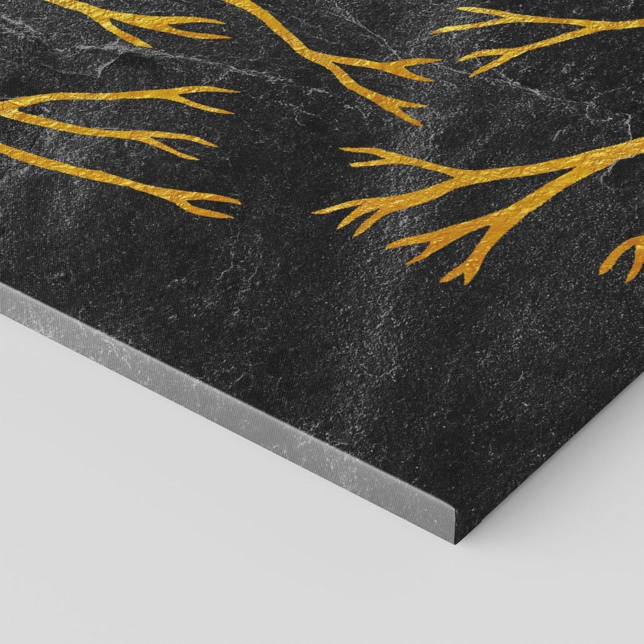 Obraz na płótnie 70x50 - Marmurowe Drzewa Snu - złote gałęzie, drzewa