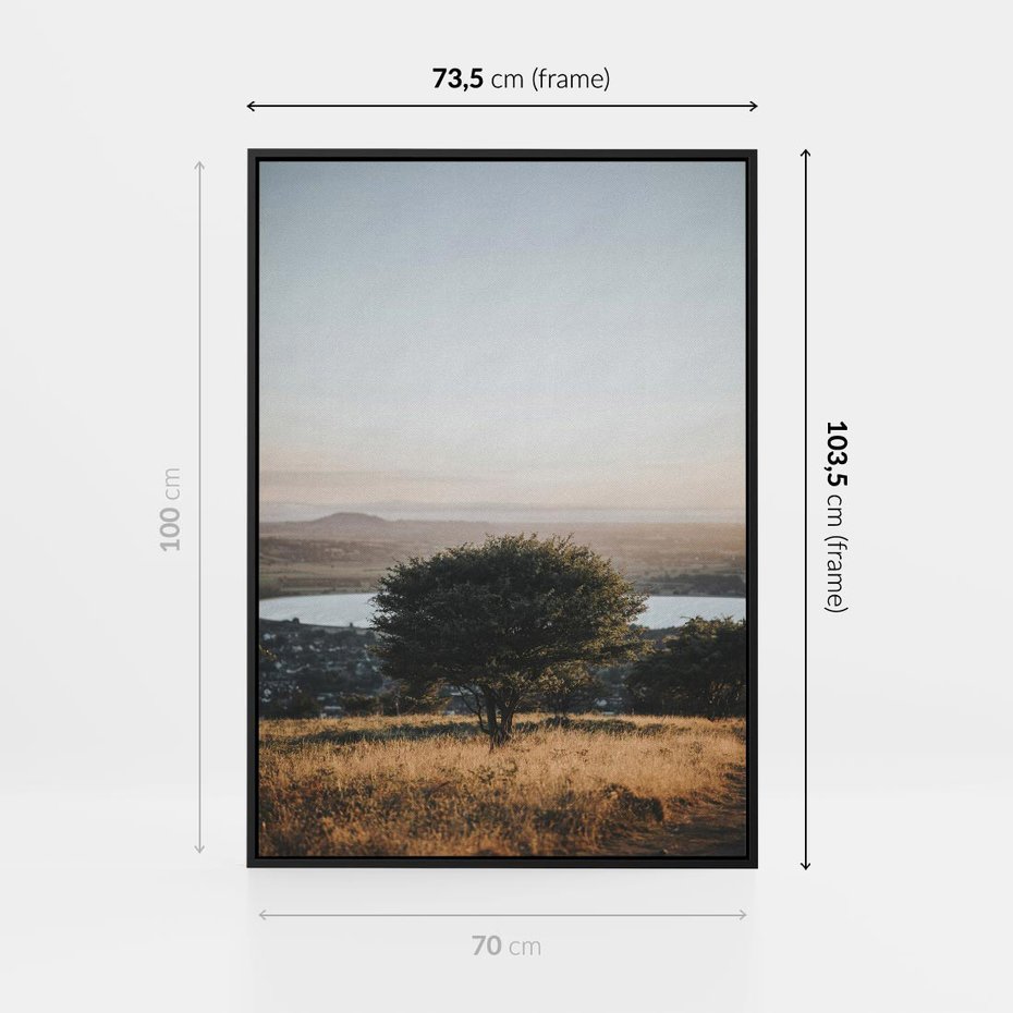 Obraz w ramie 70x100 - Siła Natury - drzewo, pejzaż - rama czarna