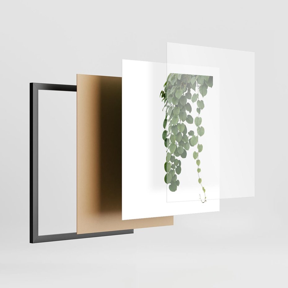 Plakat w ramie 40x50 - Świeżość Natury - liście, zielone - rama czarna