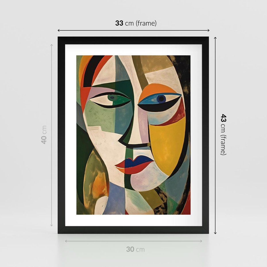 Plakat w ramie 30x40 - Kolorowe Dziwne Wyobrażenia - abstrakcyjny obraz, olejny - rama czarna