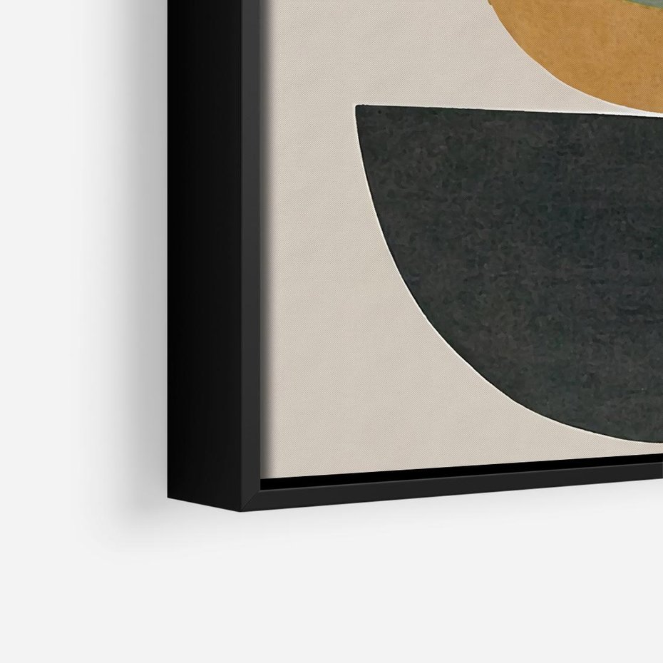 Obraz w ramie 50x50 - Podróżne Refleksyjne Odbicia - abstrakcyjny obraz, kolory ciepłe - rama czarna