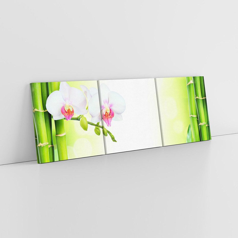 Obraz na płótnie 120x40 - Orchidea, Bambus i Relaks w SPA - orchidea, kwiat