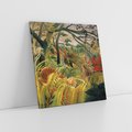 Obraz na płótnie 70x70 - "Tygrys w tropikalnej burzy" (1891) Henri Rousseau - Reprodukcja - reprodukcja, obraz na płótnie
