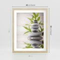 Plakat w ramie 40x50 - Spa kamienie: naturalne piękno - spa, kamienie - rama drewno