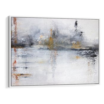 Obraz w ramie 100x70 - Kontrastujące Chaosy - abstrakcja, kontrast - rama biała