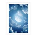 Plakat bez ramy 21x30 - Księżycowe Chmury - księżyc, chmury