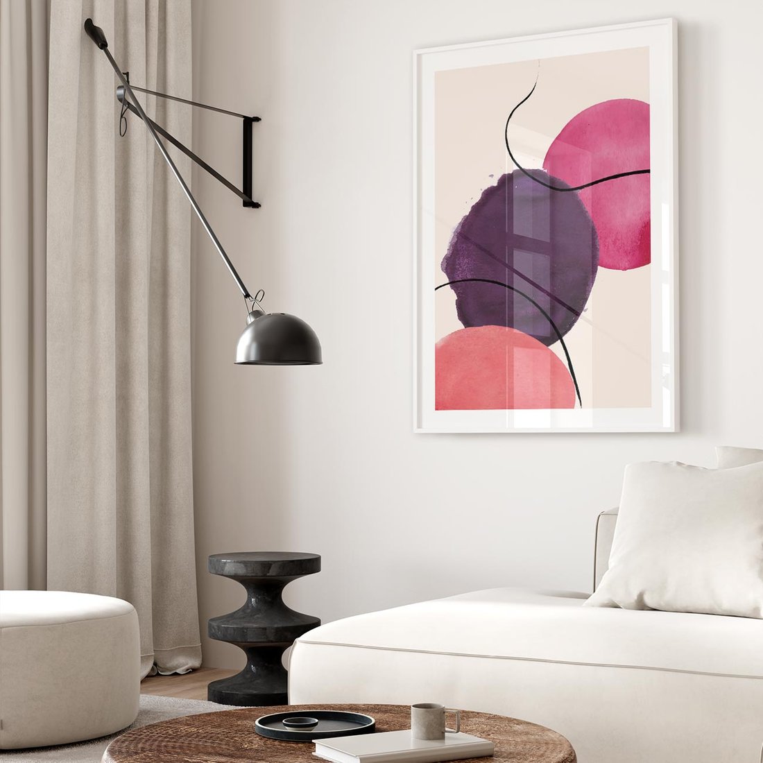 Plakat bez ramy 30x40 - Migotliwe Widzenia - abstrakcyjne akwarelowe plamy, nieregularne linie