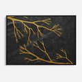 Obraz w ramie 100x70 - Marmurowe Drzewa Snu - złote gałęzie, drzewa - rama czarna