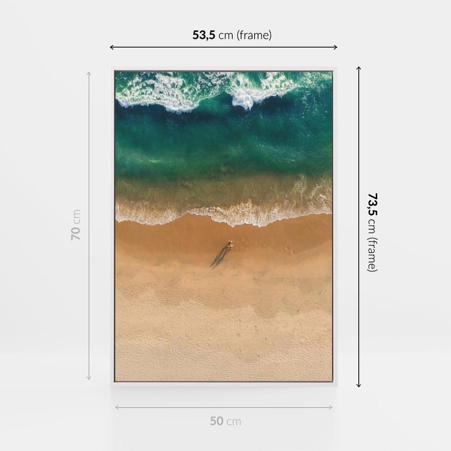 Obraz w ramie 50x70 - Oaza Relaksu - plaża, morze - rama biała