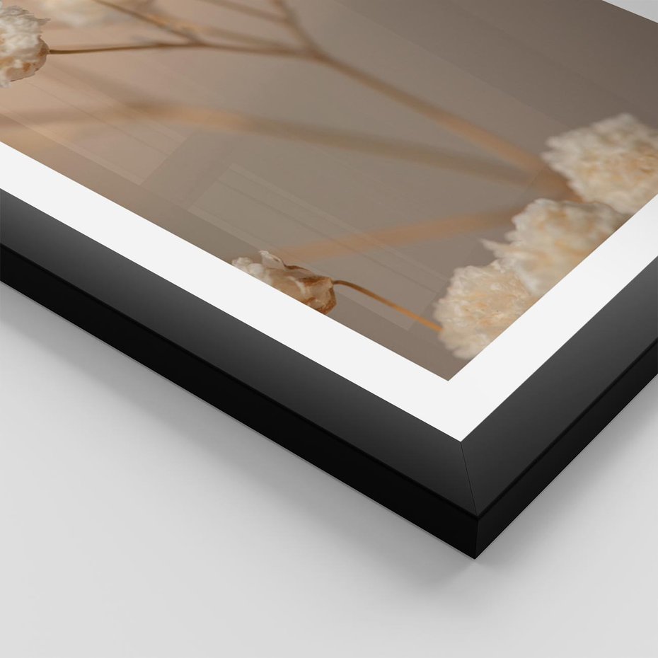 Plakat w ramie 50x70 - Subtelna gipsówka - gipsówka, suche - rama czarna