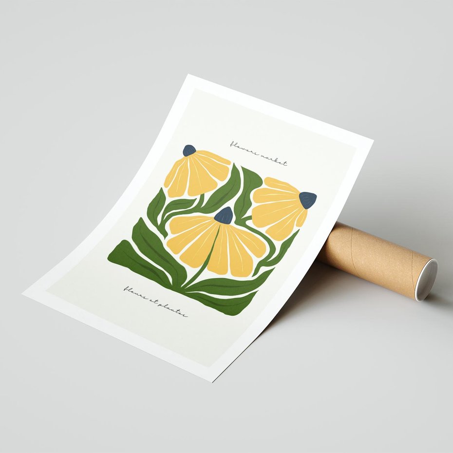 Plakat bez ramy 40x50 - Kreatywne Wibracje - sztuka nowoczesna, kolorowe kwiaty