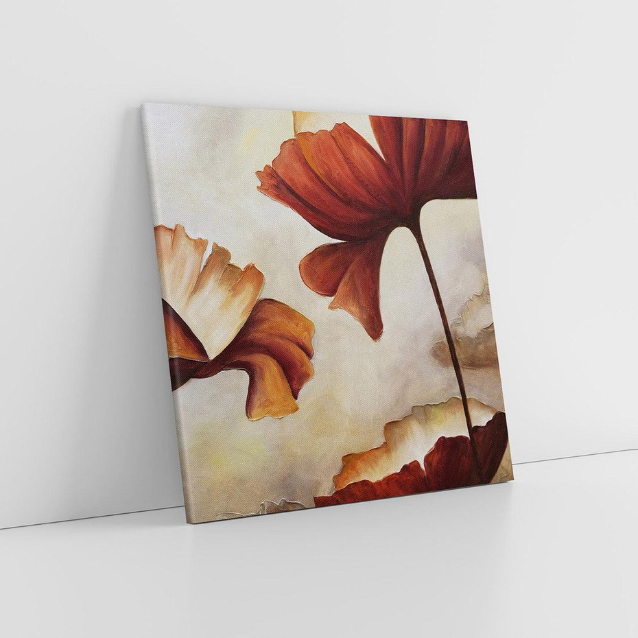 Obraz na płótnie 80x80 - Sztuka Kwiatów - kwiaty, sztuka