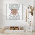 Obraz w ramie 50x50 - Przenikające Widzenia - półkola, koło - rama biała
