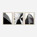 Zestaw obrazy w ramie 50x70 galeria - Architektura, czarno, biały, miasto - rama drewno