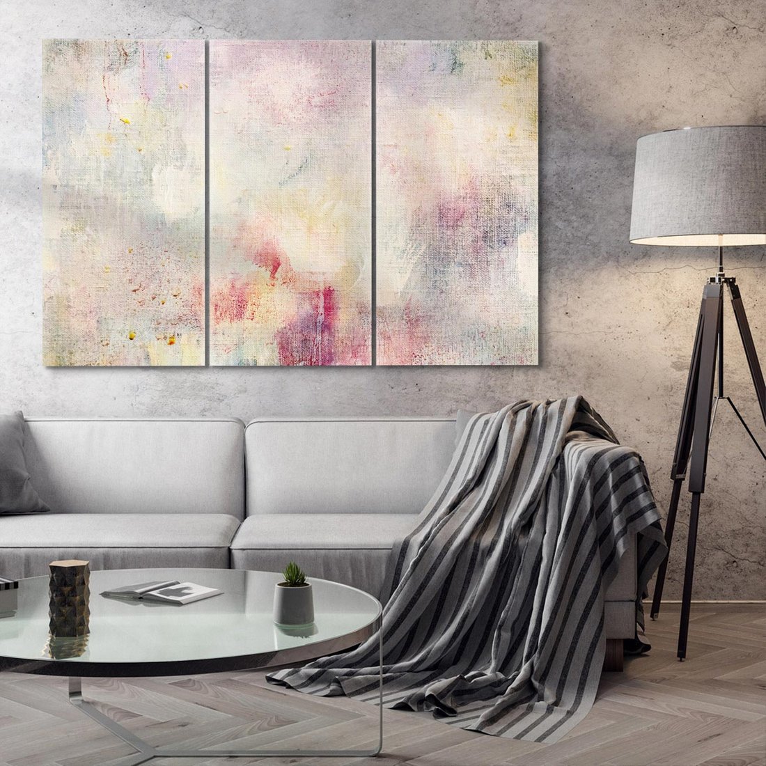 Obraz na płótnie 120x80 - Miękka Melodia Pasteli - olejne płótno, pastelowe kolory