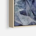 Obraz w ramie 80x120 - Melodia mgieł i marzeń - abstrakcja w kolorze granatu, przypominająca górę lodową - rama drewno