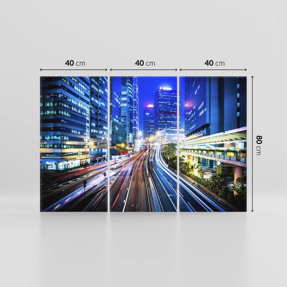 Obraz na płótnie 120x80 - Nocne Światła Miasta - noc, miasto