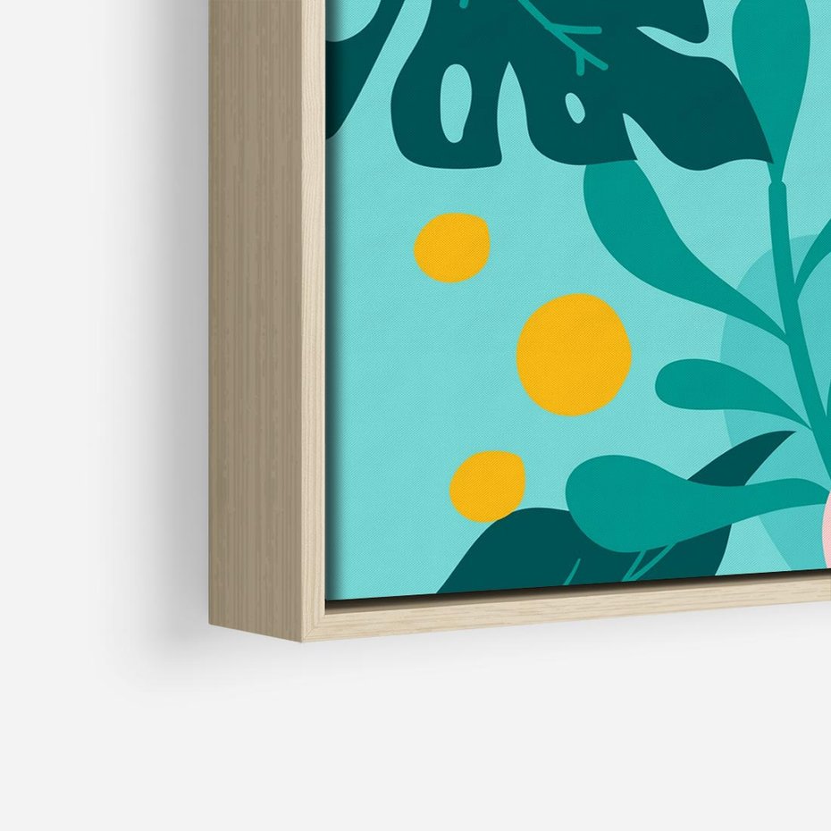 Obraz w ramie 80x80 - Kwiatowy Impuls - pastelowa kompozycja, kwiaty - rama drewno