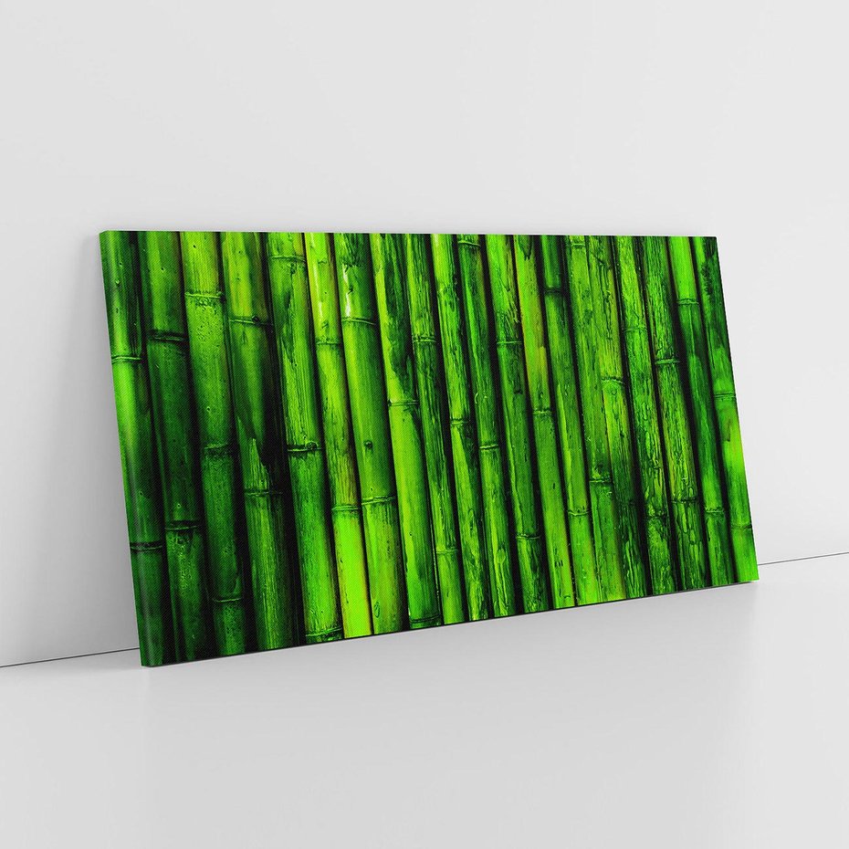 Obraz na płótnie 100x50 - Bambusowy urok zielonej harmonii - bambus, zieleń