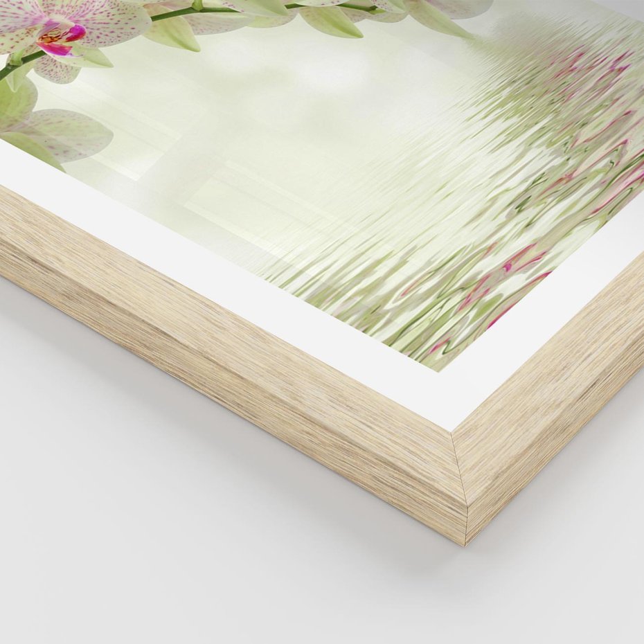 Plakat w ramie 30x40 - Orchidea w Spa - orchidea, kwiaty - rama drewno