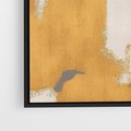 Obraz w ramie 50x50 - Złote Maźnięcia Pędzla - złota abstrakcja, plamy - rama czarna