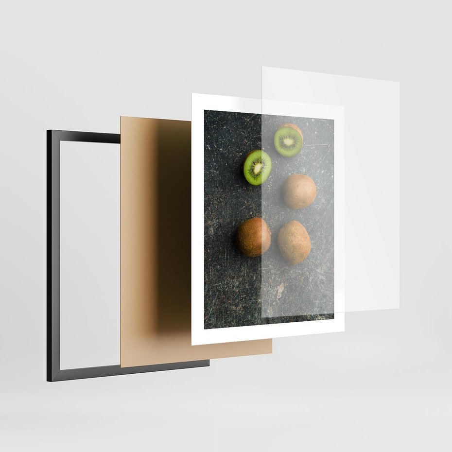 Plakat w ramie 40x50 - : Zdrowe kąski - kiwi, owoce - rama czarna