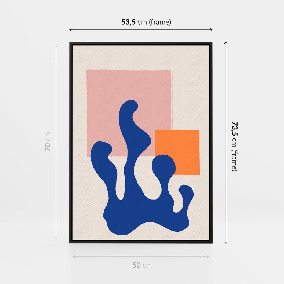 Obraz w ramie 50x70 - Bezgraniczna Galeria Plam - abstrakcja, nowoczesny plakat - rama czarna