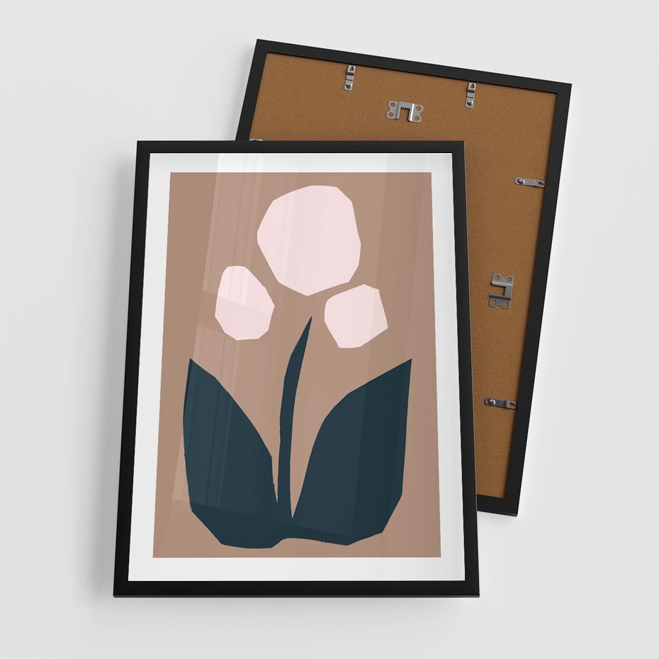 Plakat w ramie 50x70 - Refleksje Boho Przyrody - abstrakcyjny obraz, plakat - rama czarna