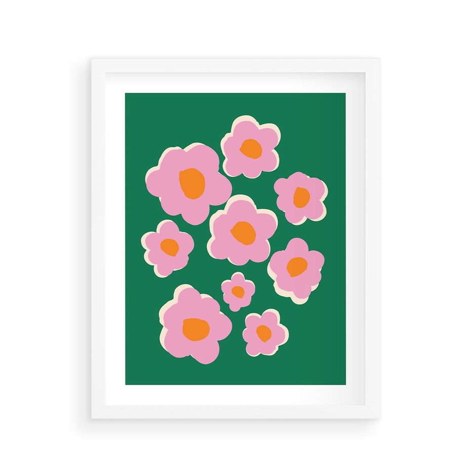 Plakat w ramie 40x50 - Przenikające Refleksje - abstrakcyjny plakat, boho styl - rama biała