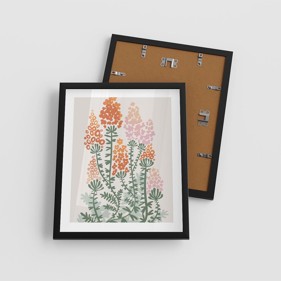 Plakat w ramie 40x50 - Kwiatowe Uniesienia - kwiaty polne, plakat - rama czarna