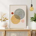 Obraz w ramie 50x70 - Boho Światło - abstrakcyjna sztuka, boho kształty - rama drewno