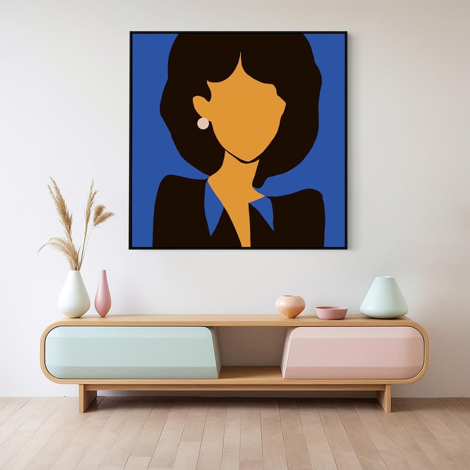 Obraz w ramie 50x50 - Modernistyczne Wibracje - sztuka nowoczesna, plakat - rama czarna